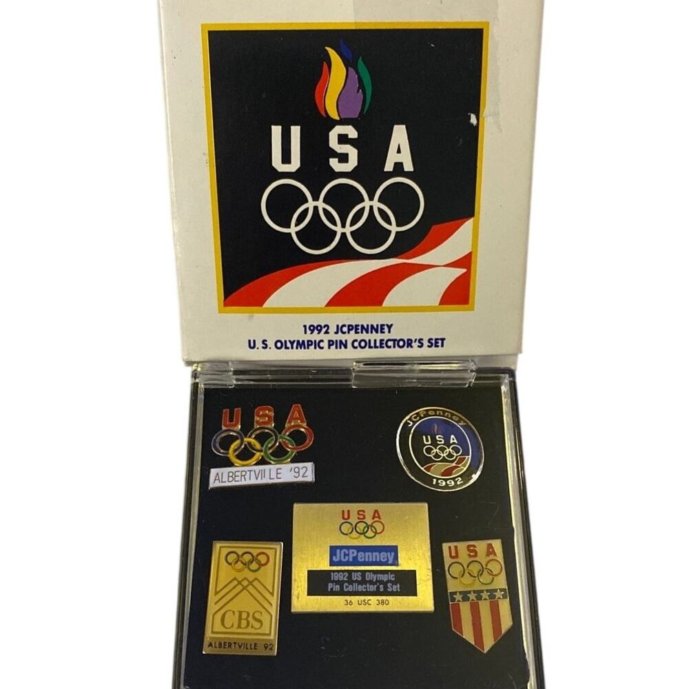 NEW 1992 USA Albertville Olympics Pin Collector's Set JCPenney CBS Pinbacks